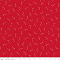 Seasonal Basics Candy Canes Red Fabric by the Yard - C774-RED