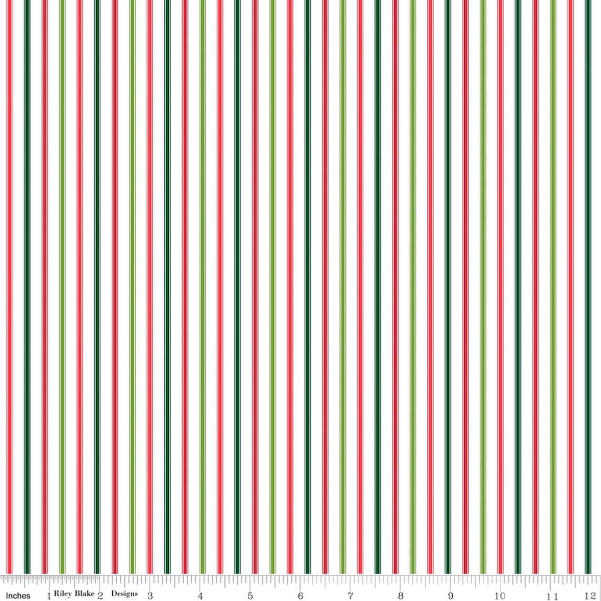 Seasonal Basics Ticking Stripe Christmas Fabric by the Yard - C775-CHRISTMAS