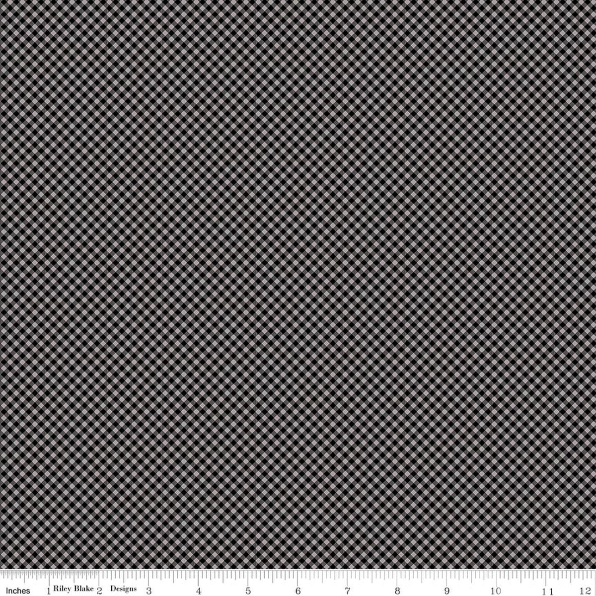 Seasonal Basics Gingham Black on Gray Fabric by the Yard - C777-BLACKGRAY