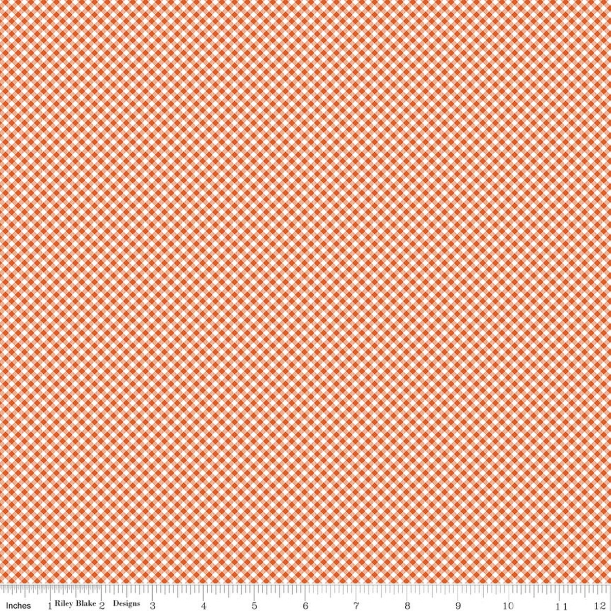 Seasonal Basics Gingham Orange Fabric by the Yard - C777-ORANGE