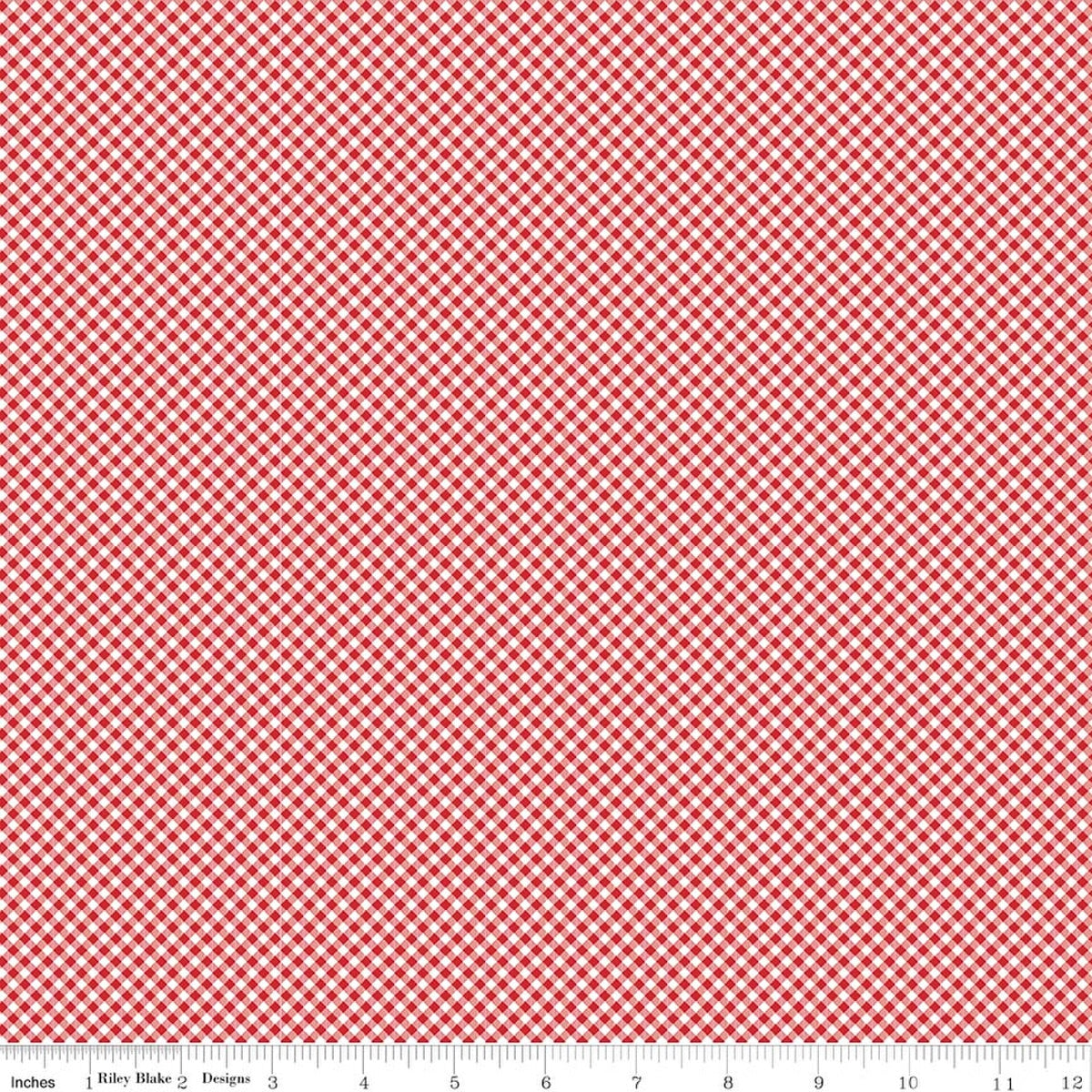 Seasonal Basics Gingham Red Fabric by the Yard - C777-RED
