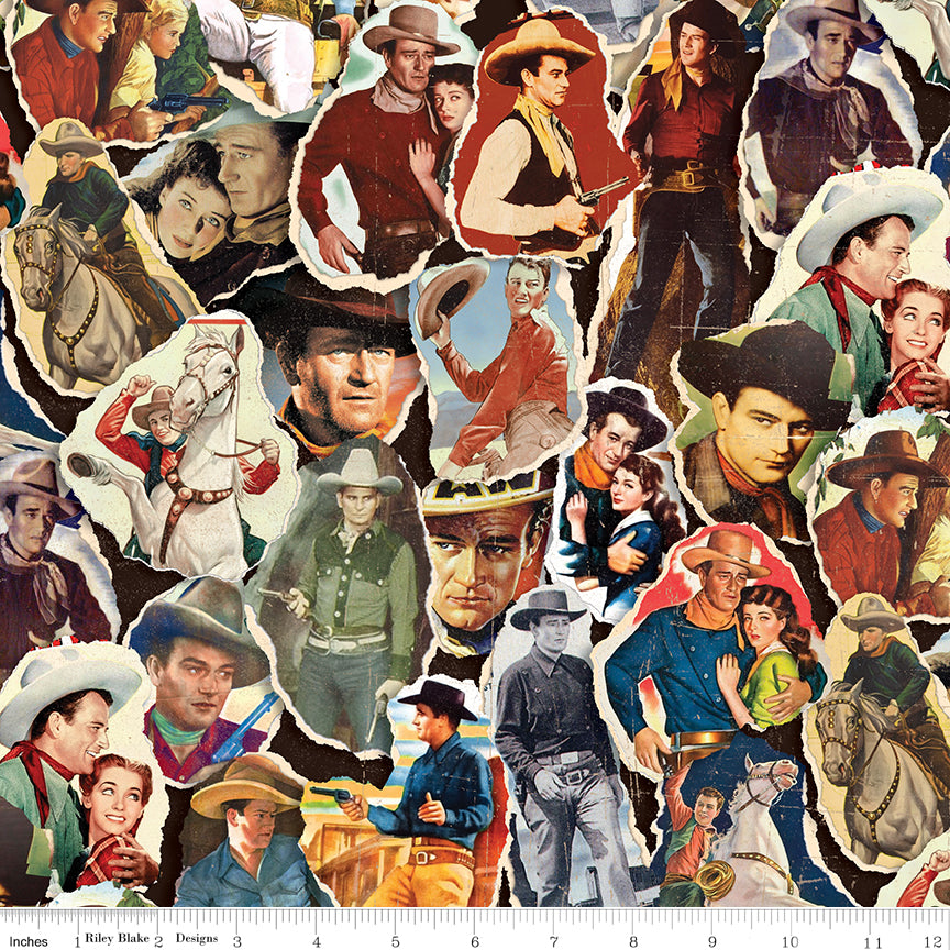 John Wayne American West Poster Print Multi Fabric - By the yard