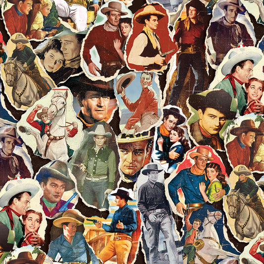 John Wayne American West Poster Print Multi Fabric - By the yard