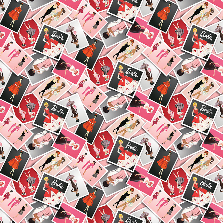Barbie™ Vintage Photos Pink Fabric