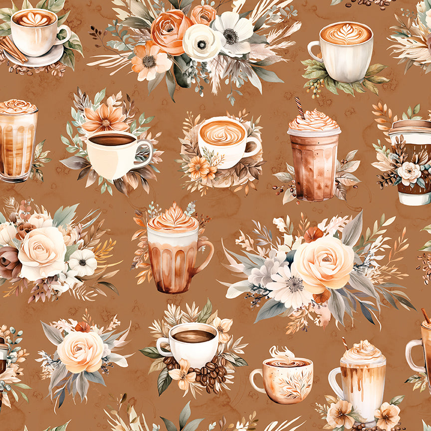 Coffee Time Main Cinnamon Fabric
