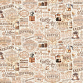 Coffee Time Text Cream Fabric