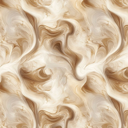 Coffee Time Swirl Brown Fabric - By the yard