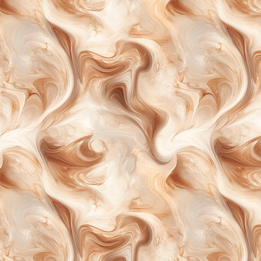 Coffee Time Swirl Cinnamon Fabric - By the yard
