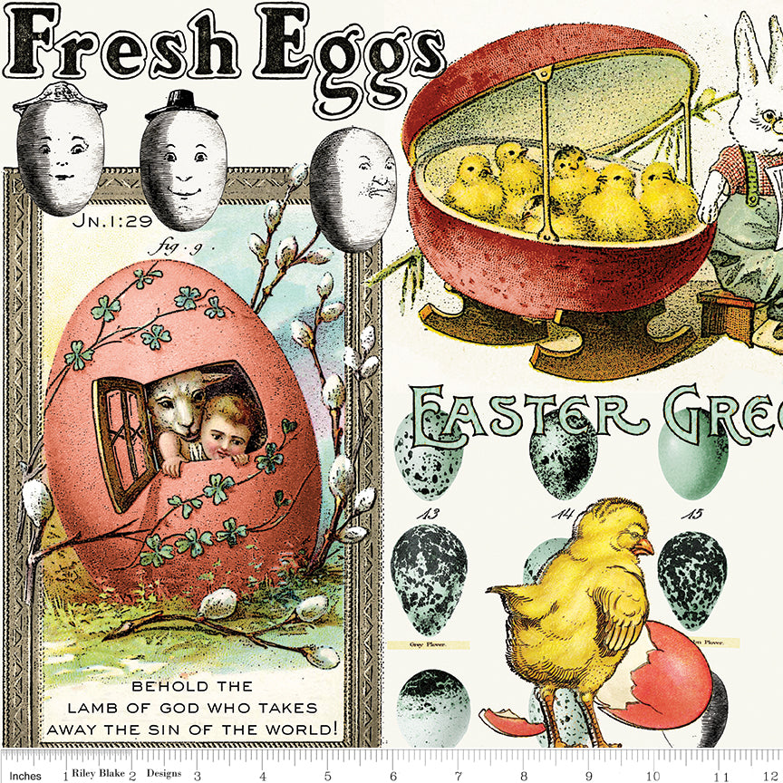 Egg Hunt Easter Egg Collage Multi Fabric