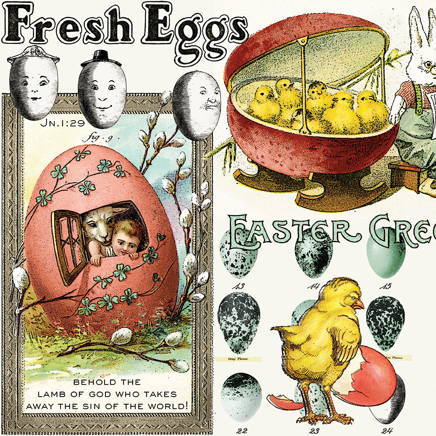 Egg Hunt Easter Egg Collage Multi Fabric