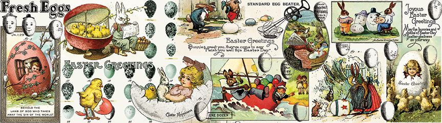 Egg Hunt Easter Egg Collage Multi Fabric