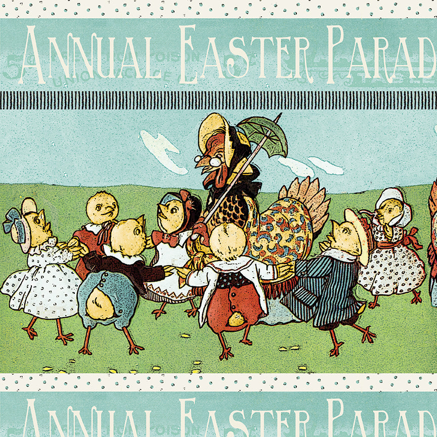 Egg Hunt Border Stripe Multi Fabric