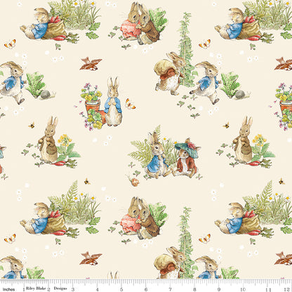 Peter Rabbit™ and Benjamin Bunny™ Main Cream Fabric
