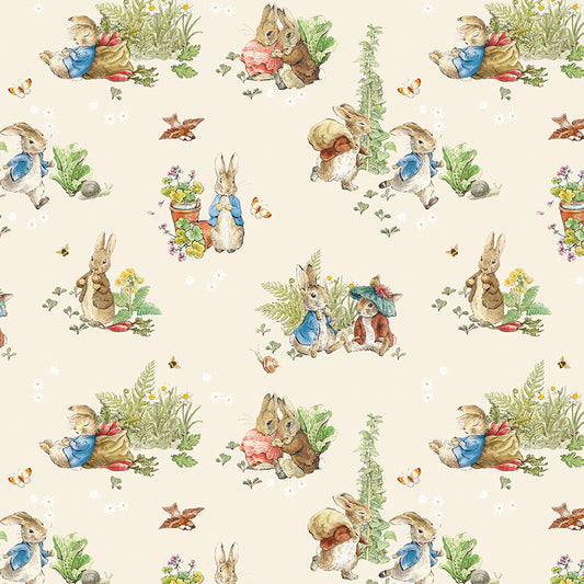 Peter Rabbit™ and Benjamin Bunny™ Main Cream Fabric