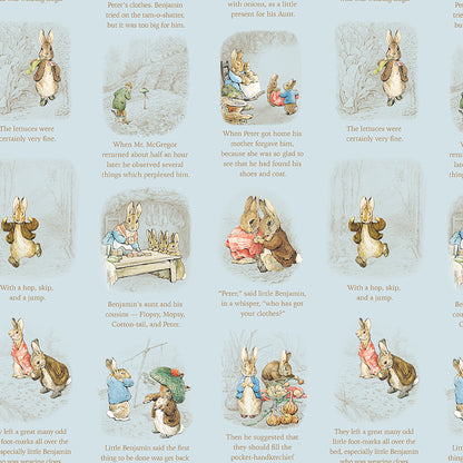 Peter Rabbit™ and Benjamin Bunny™ Story Time Blue Fabric