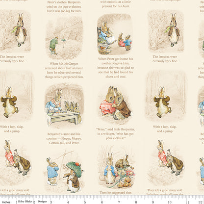 Peter Rabbit™ and Benjamin Bunny™ Story Time Cream Fabric