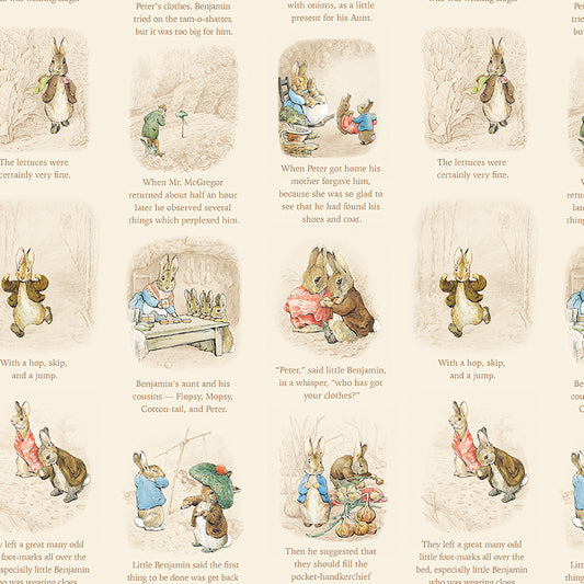 Peter Rabbit™ and Benjamin Bunny™ Story Time Cream Fabric