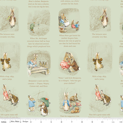 Peter Rabbit™ and Benjamin Bunny™ Story Time Green Fabric