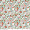 Sketchbook Flower Garden Blue Fabric