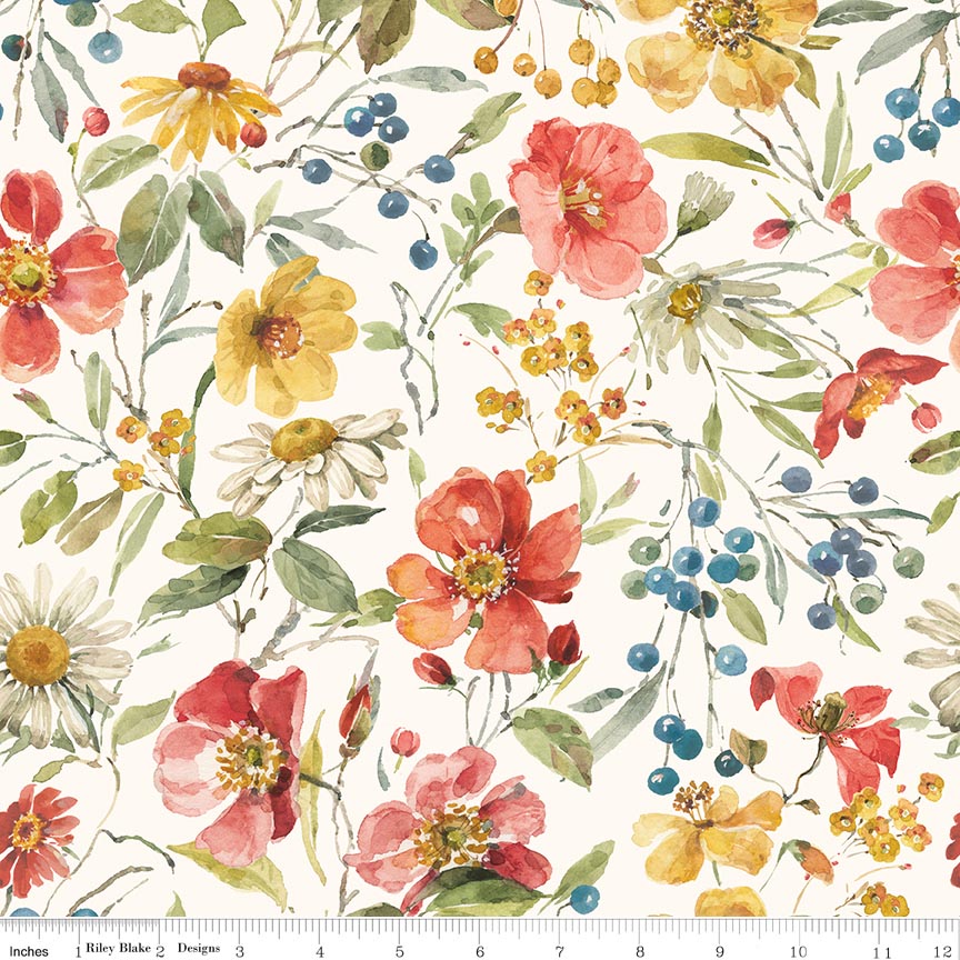 Blissful Moments Main Cream Fabric by Lisa Audit for Riley Blake Designs
