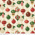 Poinsettias at Christmas Ornaments Cream Foil by Jennifer Bosworth for Riley Blake Designs