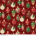 Poinsettias at Christmas Ornaments Red Foil by Jennifer Bosworth for Riley Blake Designs