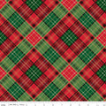 Poinsettias at Christmas Plaid Multi Foil by Jennifer Bosworth for Riley Blake Designs