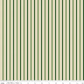 Poinsettias at Christmas Stripe Green Foil by Jennifer Bosworth for Riley Blake Designs