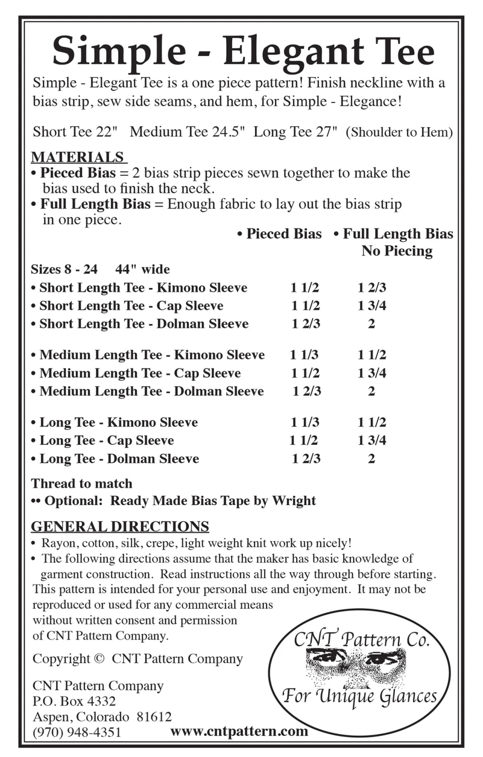 Simple Elegant Tee Pattern