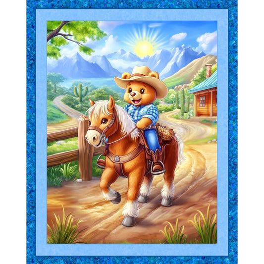 Cactus Cowboy Fabric Panel