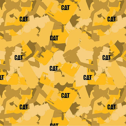 Caterpillar 100 Years Camo Yellow Fabric