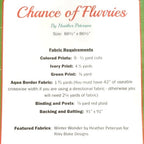 Anka's Treasures Chance of Flurries Quilt Pattern