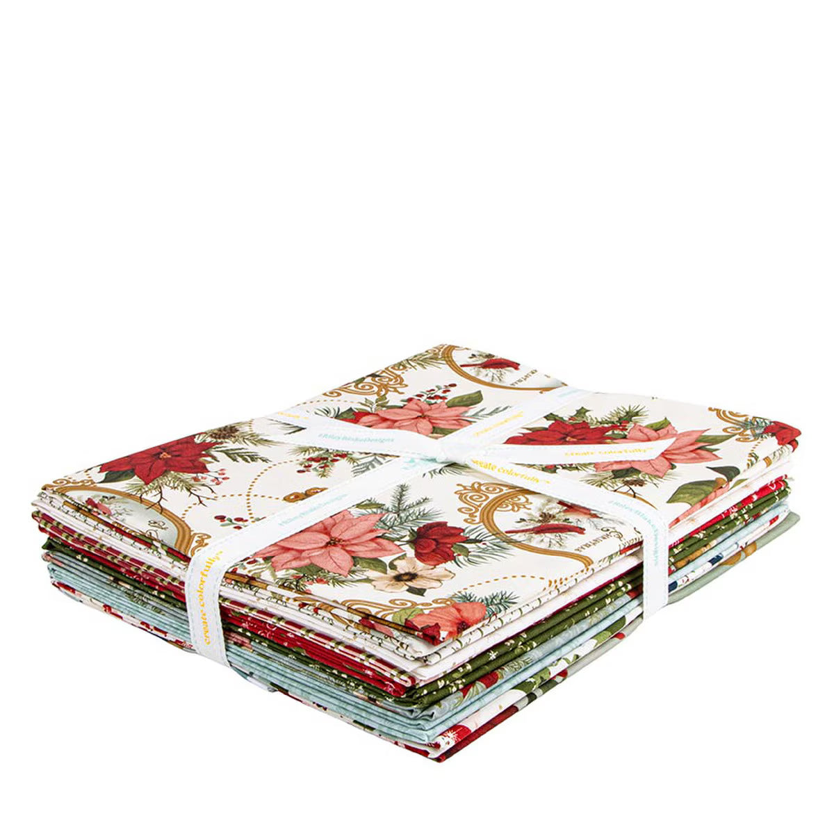 Christmas Greetings 1-Yard Bundle Cream 10pc