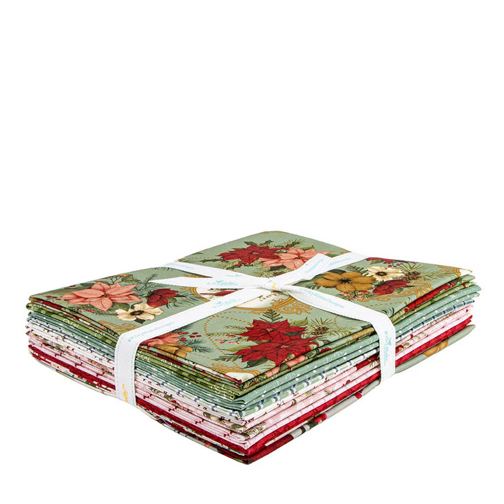 Christmas Greetings 1-Yard Bundle Spruce 10pc
