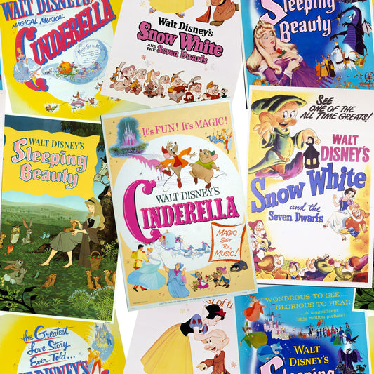 Disney Classic Princess Posters Fabric - By the yard