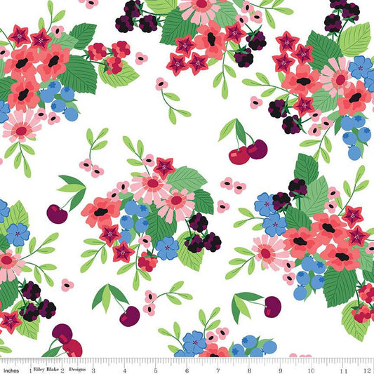 Cloudburst Main White Fabric - By the yard