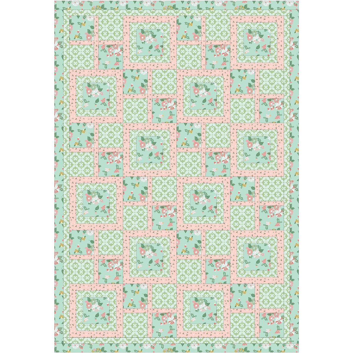 3 Yard Quilt Kit Clover Farm Blue #1