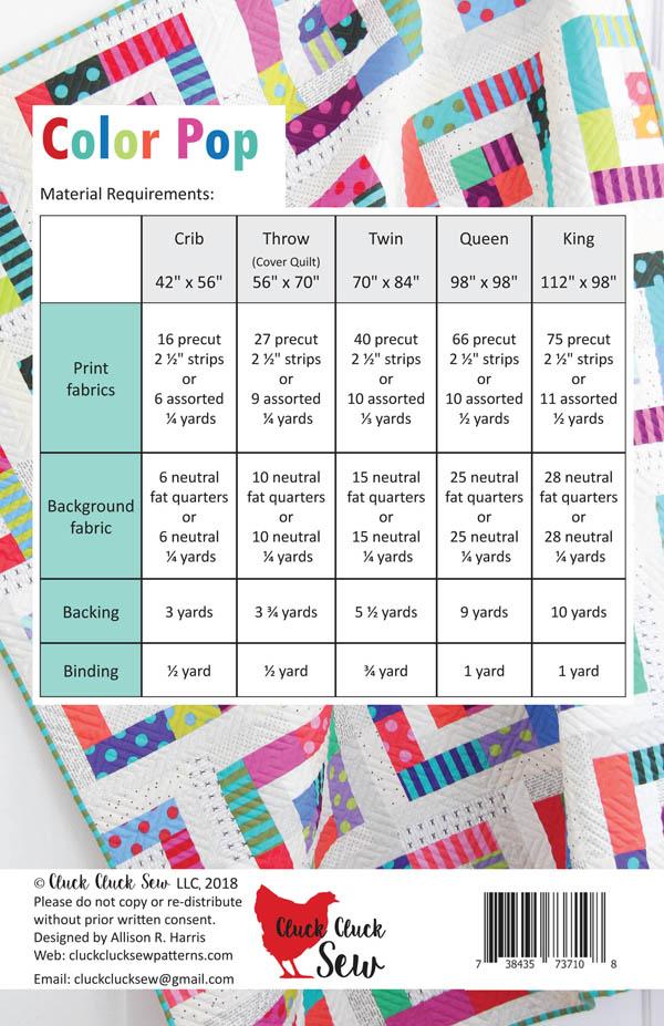 Cluck Cluck Sew Color Pop Quilt Pattern