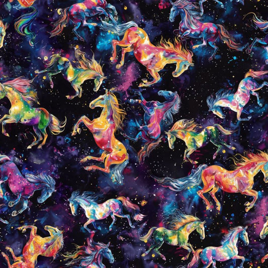 Cosmic Horses Fabric - By the yard