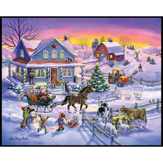 Country Christmas Fabric Panel