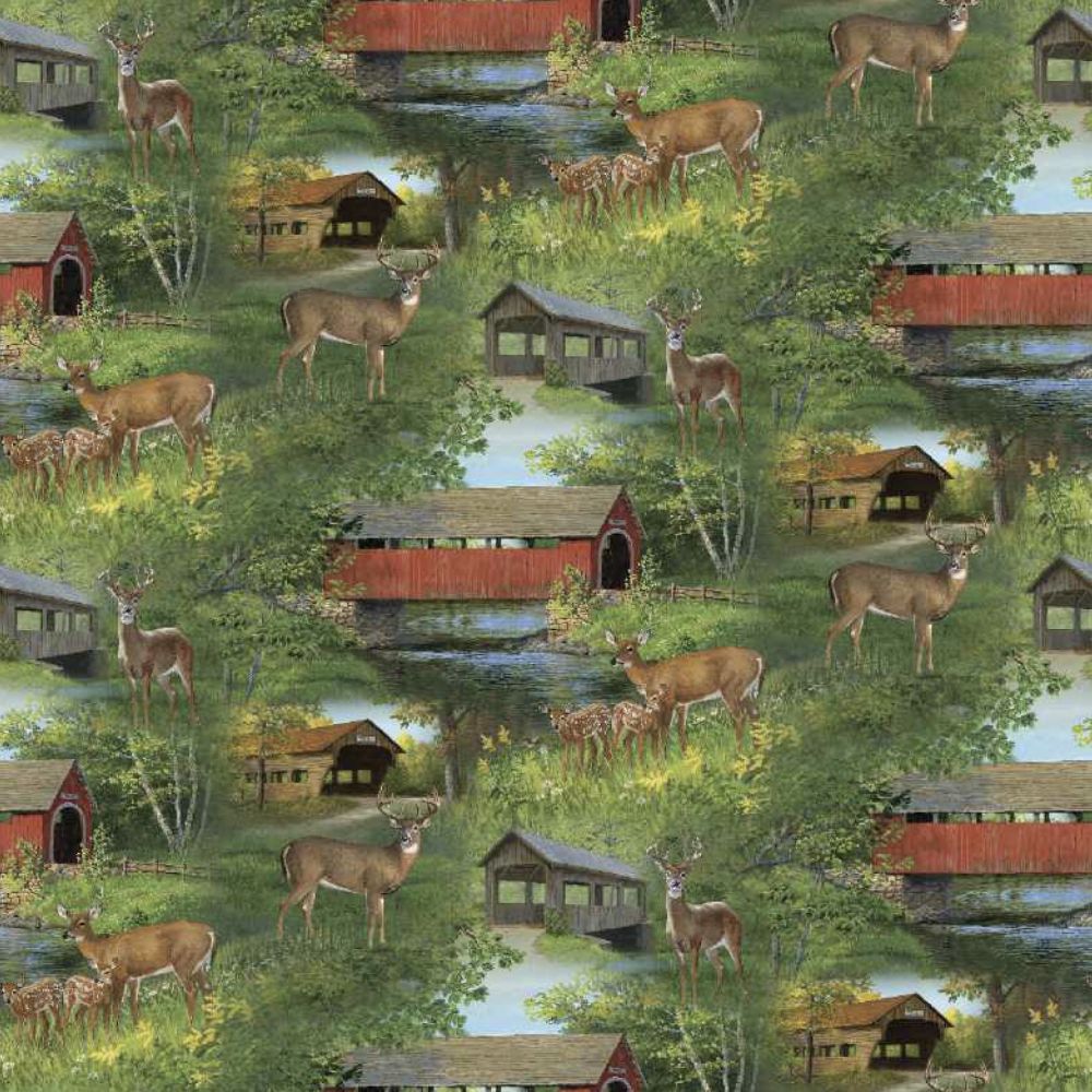Covered Bridge Scenic Fabric