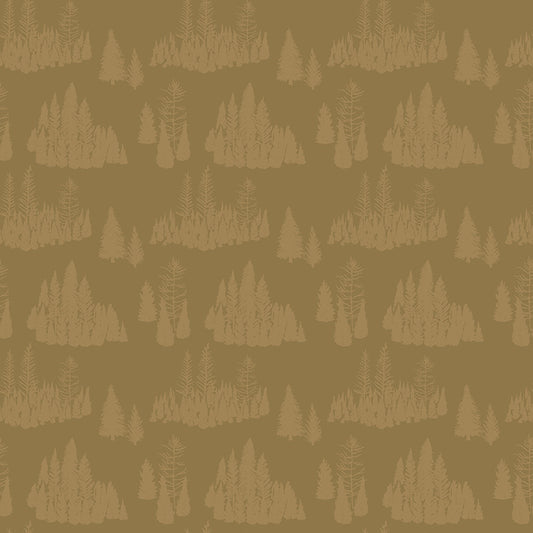 Big Game Trees Curry Fabric - By the yard