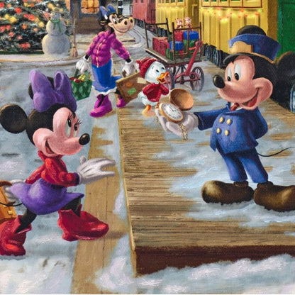 Disney Dreams Mickey & Minnie Candy Cane Express III Fabric Panel
