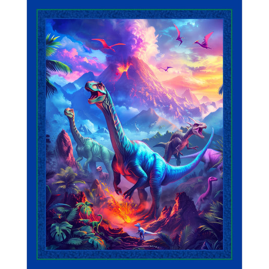 Dino Fire Fabric Panel