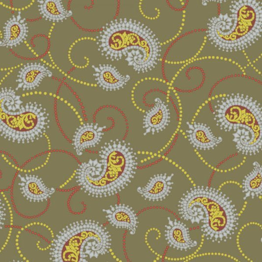 Endeavor Small Paisley Bronze Fabric - By the yard