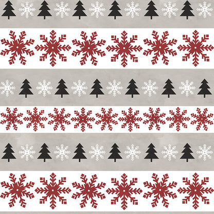 Flannel Hello Winter Stripes Taupe Fabric - By the yard