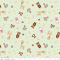 Flannel Baby Girl Animal Toss Mint