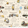 Flannel Winnie the Pooh Quotes Cream