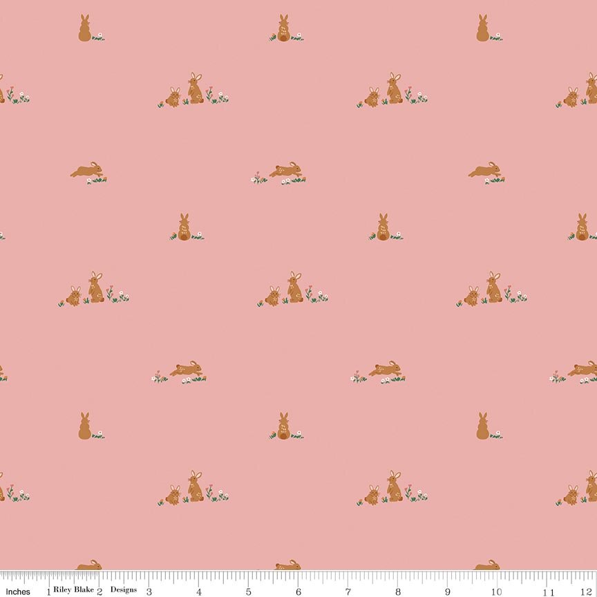 Flannel Sweet Cotton Tales Flopsy Fields Pink