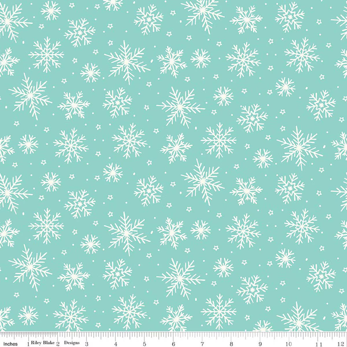Flannel The North Pole Snowflakes Aqua
